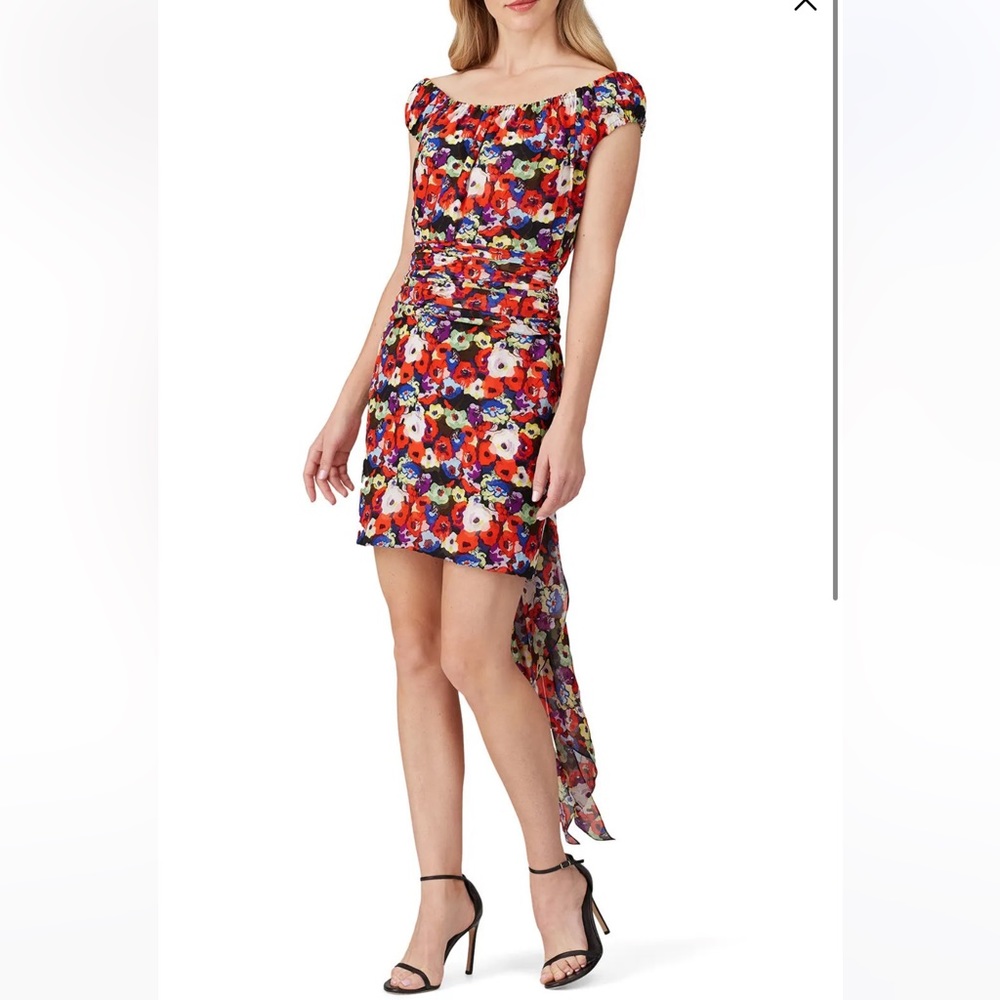 PATOU Multi Floral Off Shoulder Dress